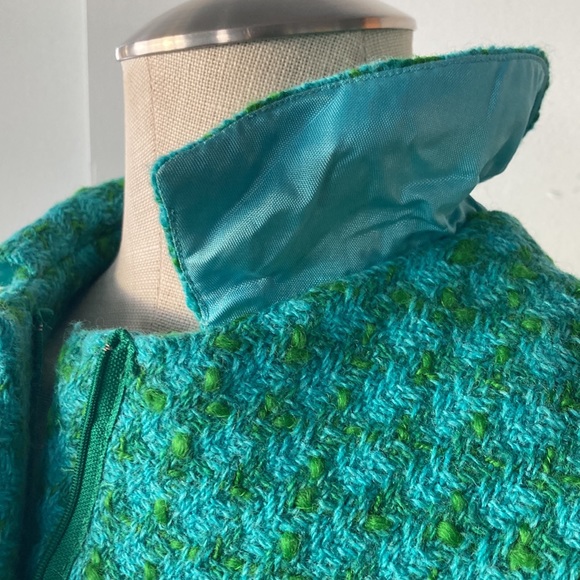 Vintage green woven plaid dress - Picture 6 of 12